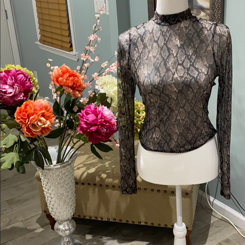 Sheer snake pattern blouse